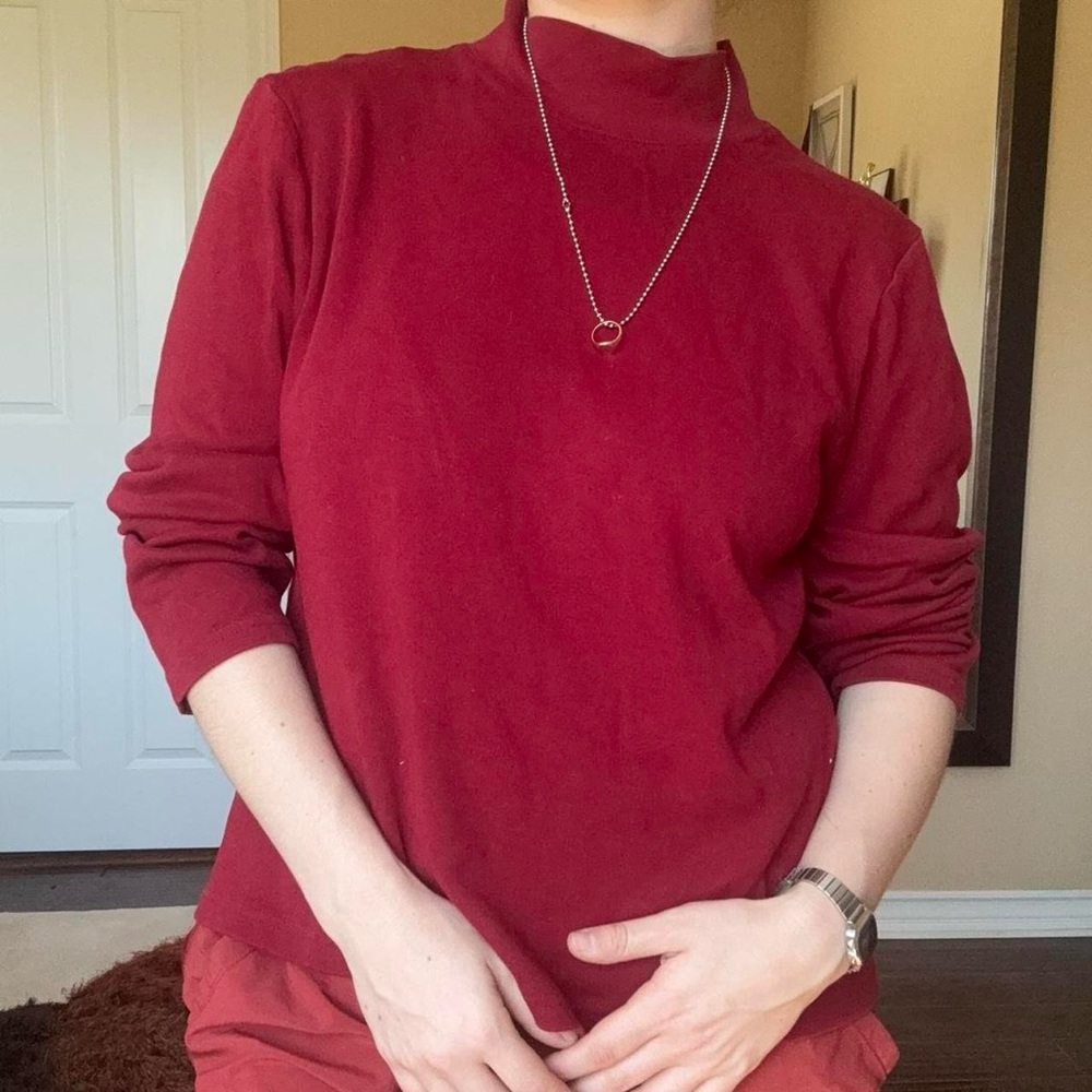 Vintage 90s red mock neck